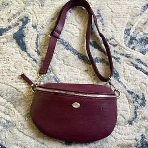 THE TREND raspberry red leather waist bag